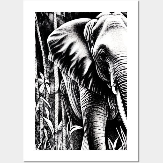 Elephant in the jungle Wall Art by Gaspar Avila